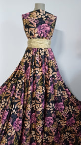 Latina Spandex -Negru Trandafiri Plum STO1236